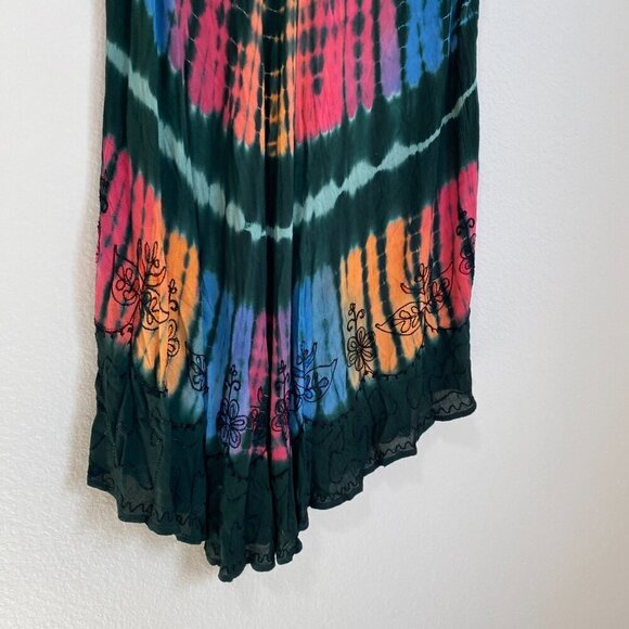 In Gear Loose Brightly Colored Tie Dye Umbrella Swing Dress - Picture 3 of 9